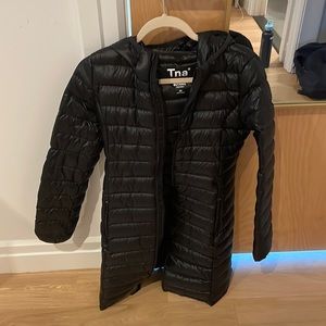 TNA black mid length puffer - medium weight